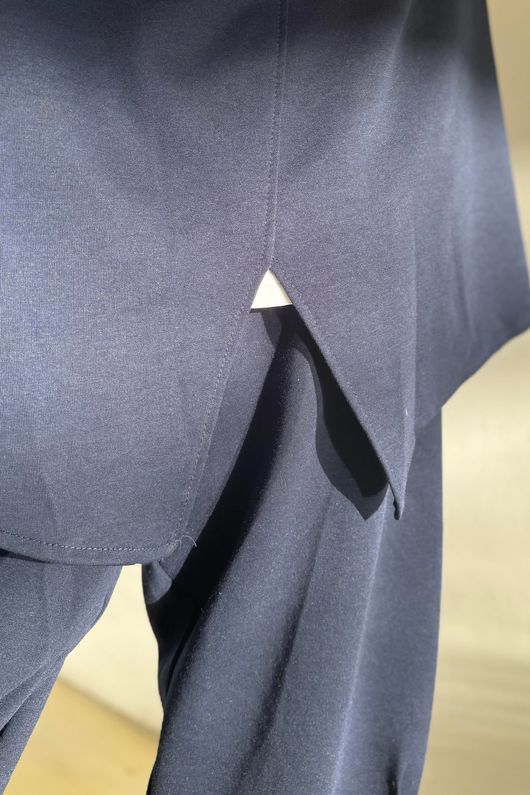 Sola Smart Tech Split Back Peplum Top Navy